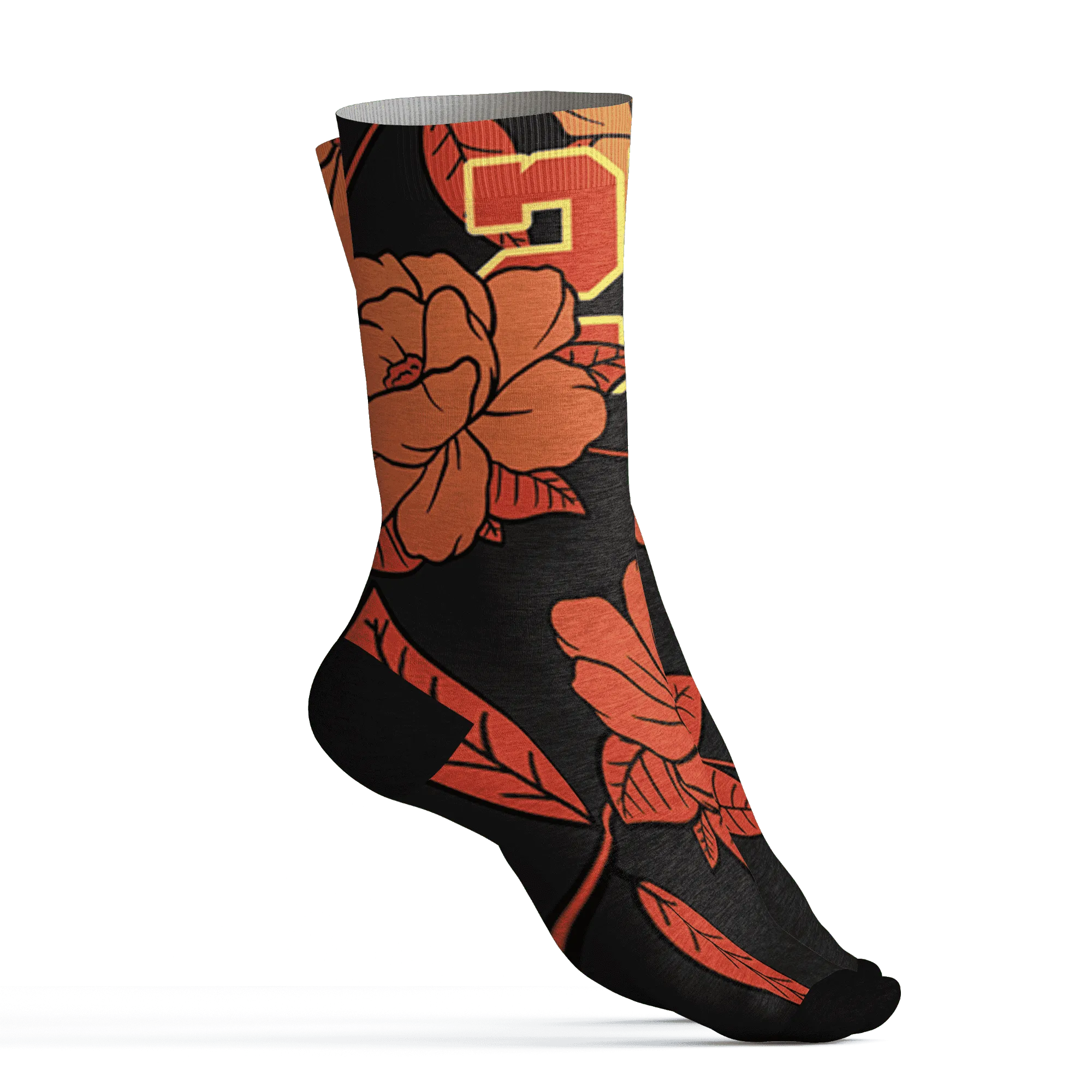 VaporMax-Crimson-Total-Orange-Plus-Socks-Match-23-Floral-3D-Flower