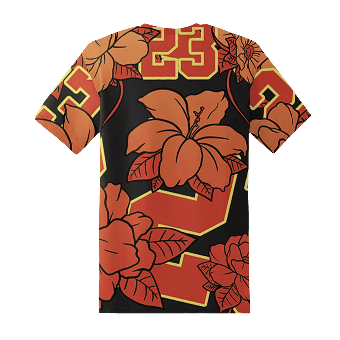 VaporMax-Crimson-Total-Orange-Plus-T-Shirt-Match-23-Floral-3D-Flower