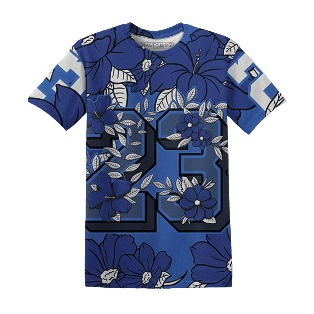 VaporMax-Game-Royal-Blue-T-Shirt-Match-23-Floral-3D-Flower