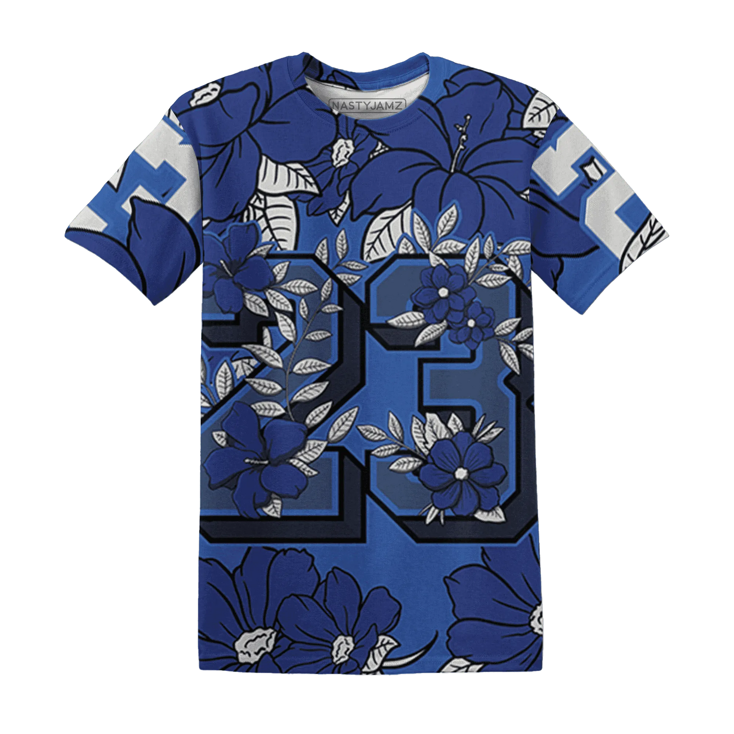 VaporMax-Game-Royal-Blue-T-Shirt-Match-23-Floral-3D-Flower