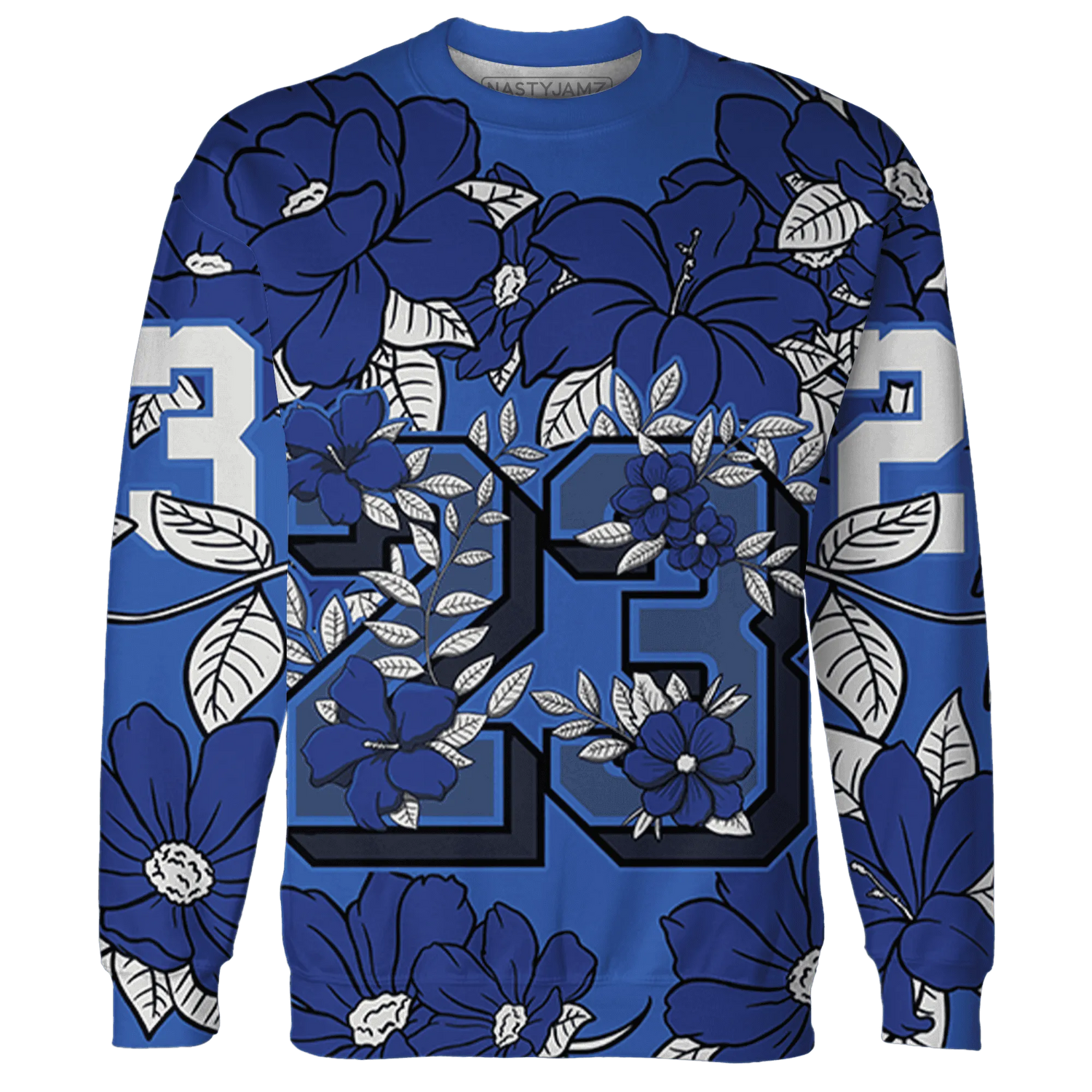 VaporMax-Game-Royal-Blue-Sweatshirt-Match-23-Floral-3D-Flower