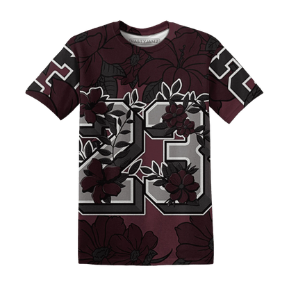 VaporMax-Night-Maron-Burgundy-T-Shirt-Match-23-Floral-3D-Flower