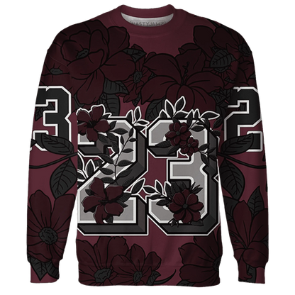 VaporMax-Night-Maron-Burgundy-Sweatshirt-Match-23-Floral-3D-Flower