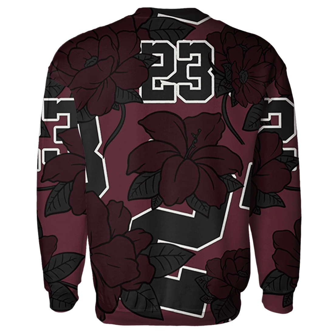 VaporMax-Night-Maron-Burgundy-Sweatshirt-Match-23-Floral-3D-Flower