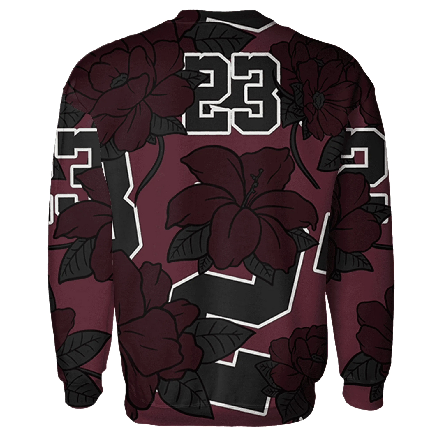 VaporMax-Night-Maron-Burgundy-Sweatshirt-Match-23-Floral-3D-Flower