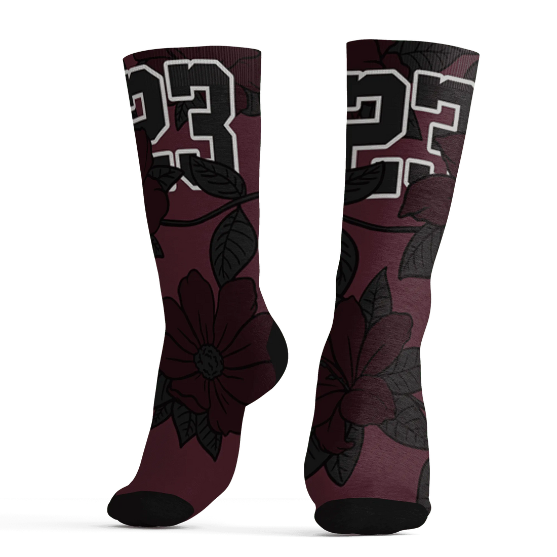VaporMax-Night-Maron-Burgundy-Socks-Match-23-Floral-3D-Flower