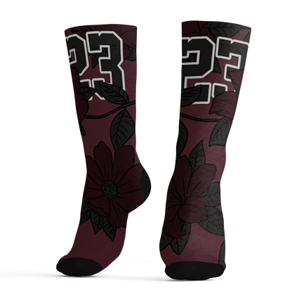 VaporMax-Night-Maron-Burgundy-Socks-Match-23-Floral-3D-Flower