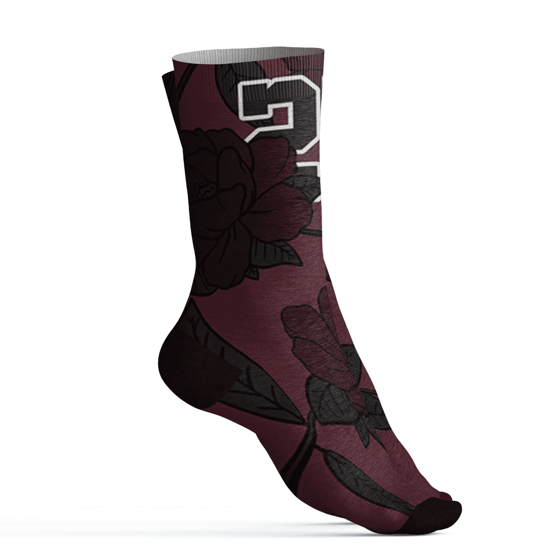 VaporMax-Night-Maron-Burgundy-Socks-Match-23-Floral-3D-Flower