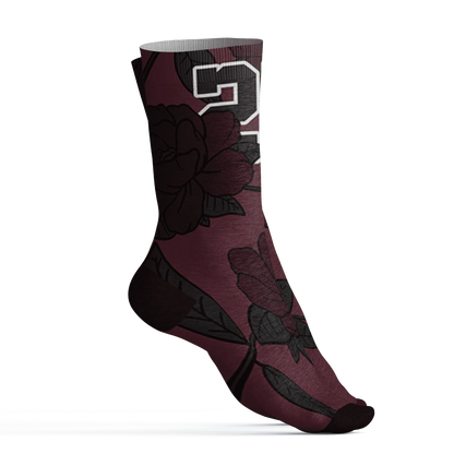 VaporMax-Night-Maron-Burgundy-Socks-Match-23-Floral-3D-Flower