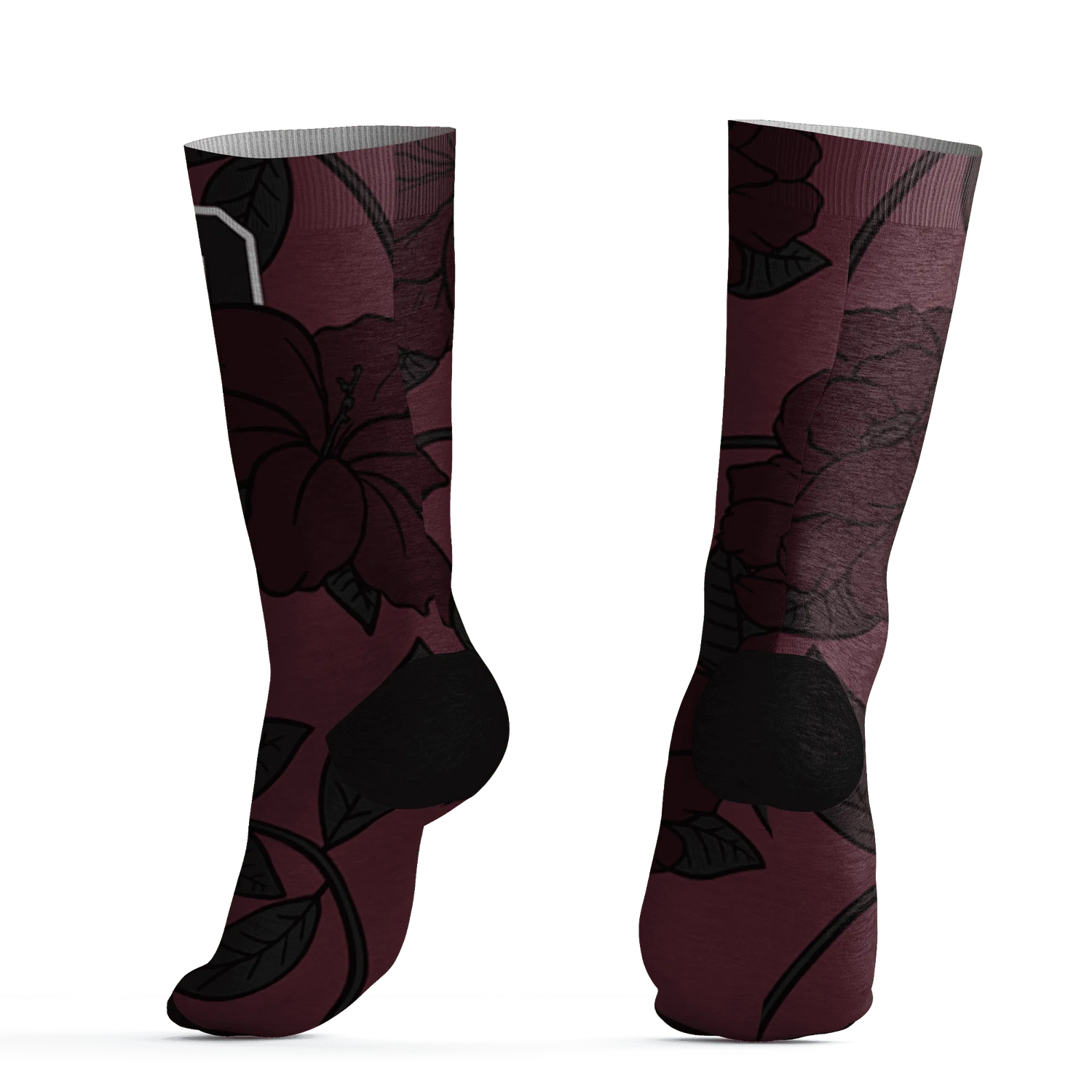 VaporMax-Night-Maron-Burgundy-Socks-Match-23-Floral-3D-Flower
