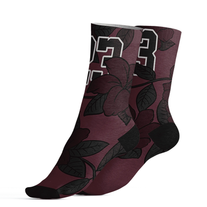 VaporMax-Night-Maron-Burgundy-Socks-Match-23-Floral-3D-Flower