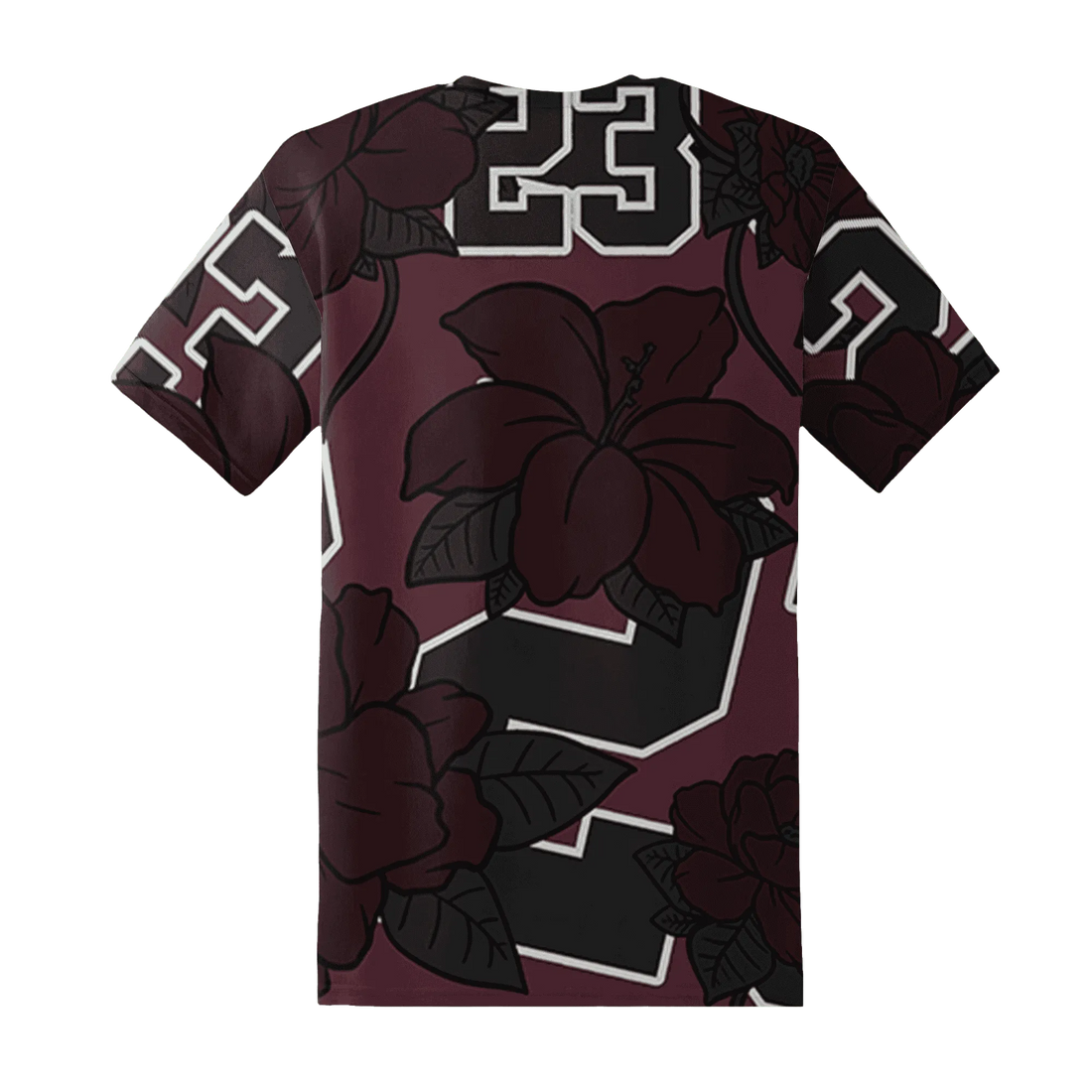 VaporMax-Night-Maron-Burgundy-T-Shirt-Match-23-Floral-3D-Flower