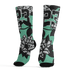 Green Glow 3s Socks Match 23 Floral 3D All-Over Print Flowers - NastyJamz