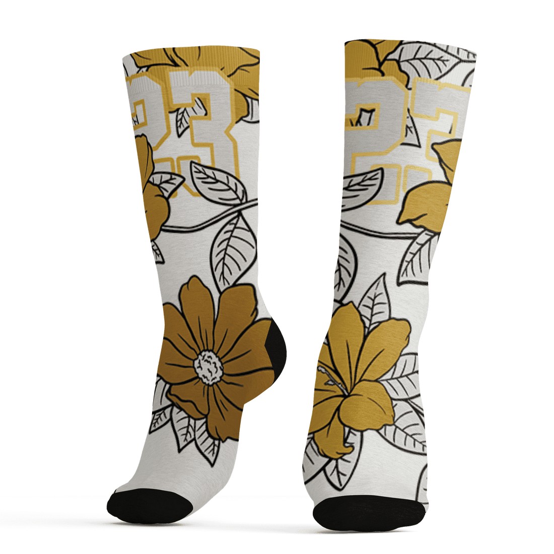 Sail 4s Socks Match 23 Floral 3D All-Over Print Flowers - NastyJamz