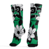 Lucky Green 5s Socks Match 23 Floral 3D All-Over Print Flowers - NastyJamz