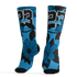 Powder Blue 9s Socks Match 23 Floral 3D All-Over Print Flowers - NastyJamz