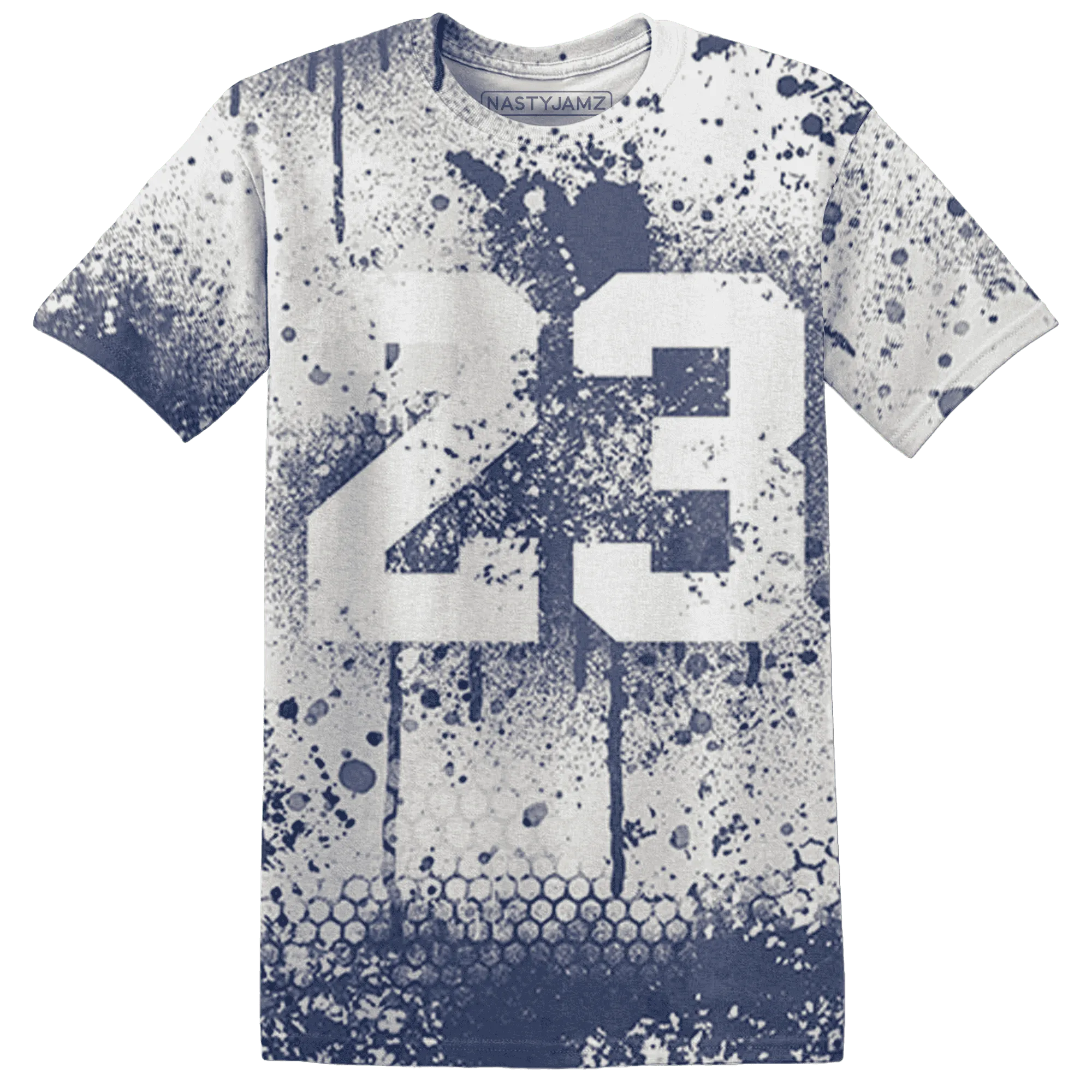 Low-Diffused-Blue-11s-T-Shirt-Match-23-Painted-Graffiti