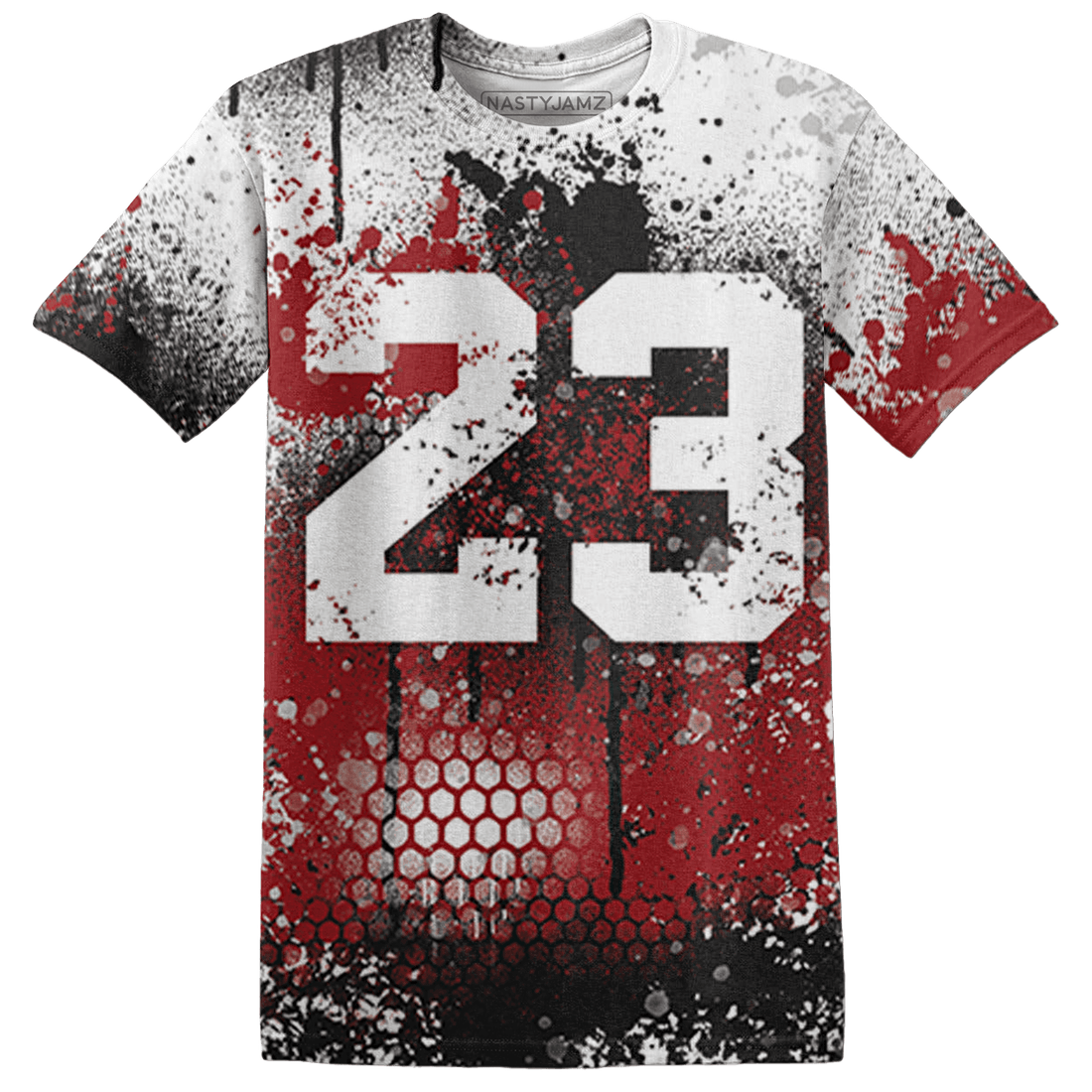 Retro Red Taxi 12s T Shirt Match 23 Painted Graffiti - NastyJamz