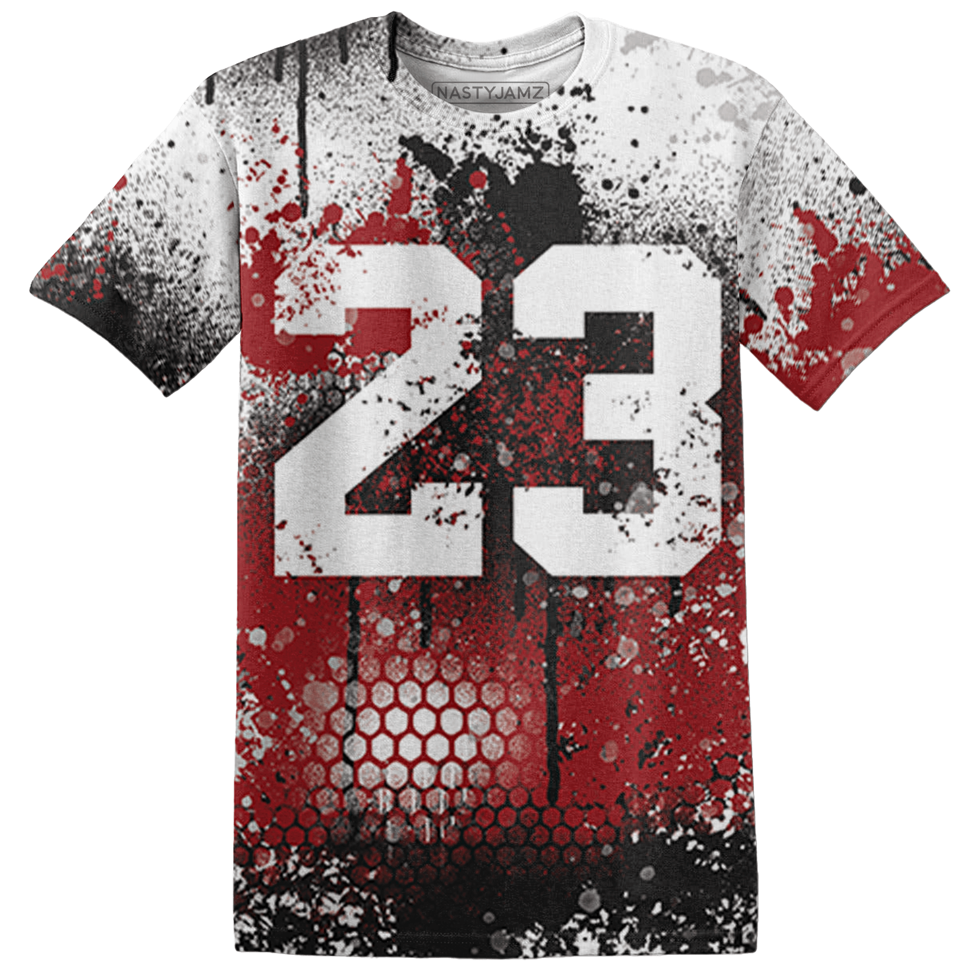 Retro Red Taxi 12s T Shirt Match 23 Painted Graffiti - NastyJamz