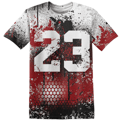 Retro Red Taxi 12s T Shirt Match 23 Painted Graffiti - NastyJamz