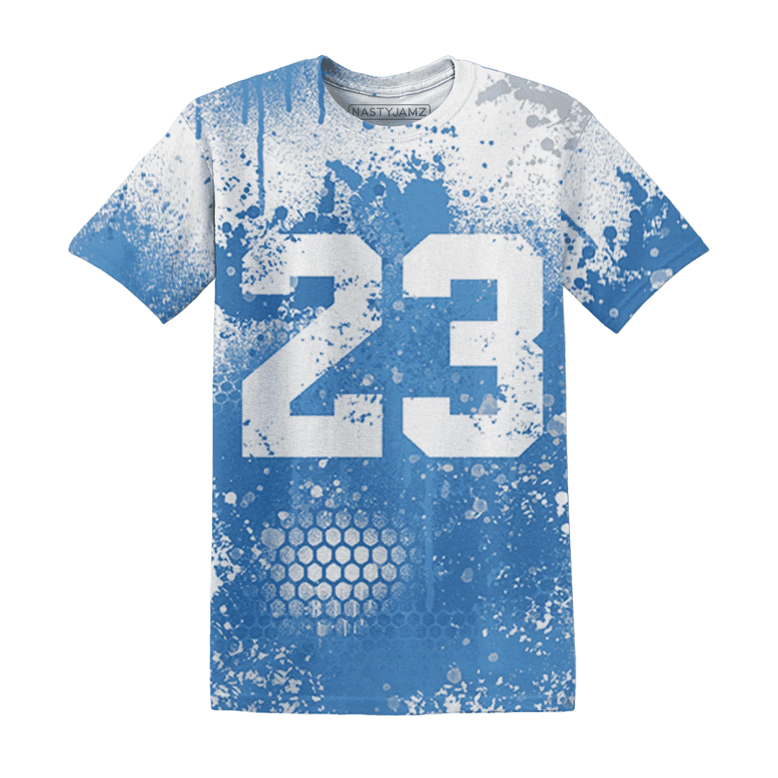 Carolina-Blue-Univercitii-17s-T-Shirt-Match-23-Painted-Graffiti