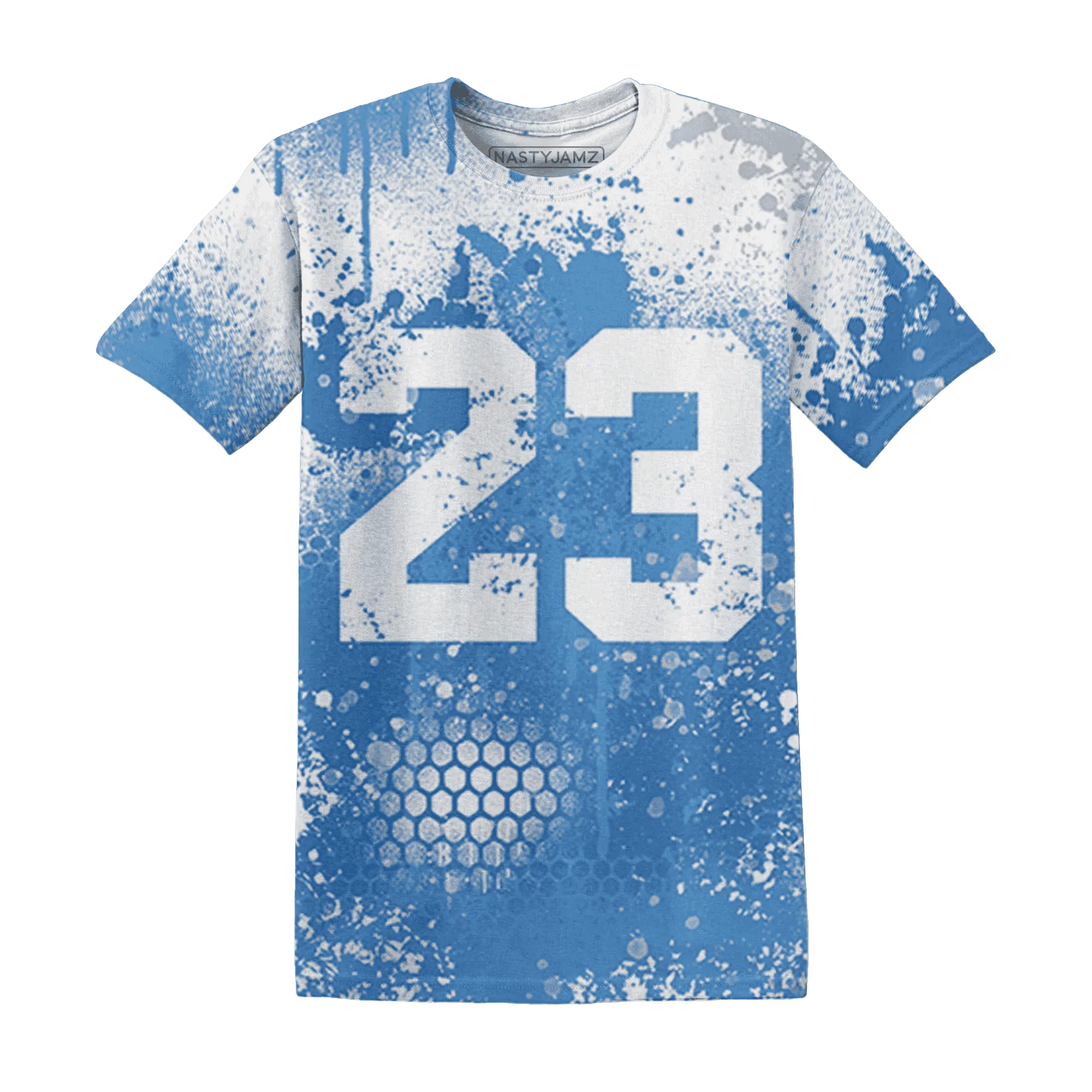 Carolina-Blue-Univercitii-17s-T-Shirt-Match-23-Painted-Graffiti