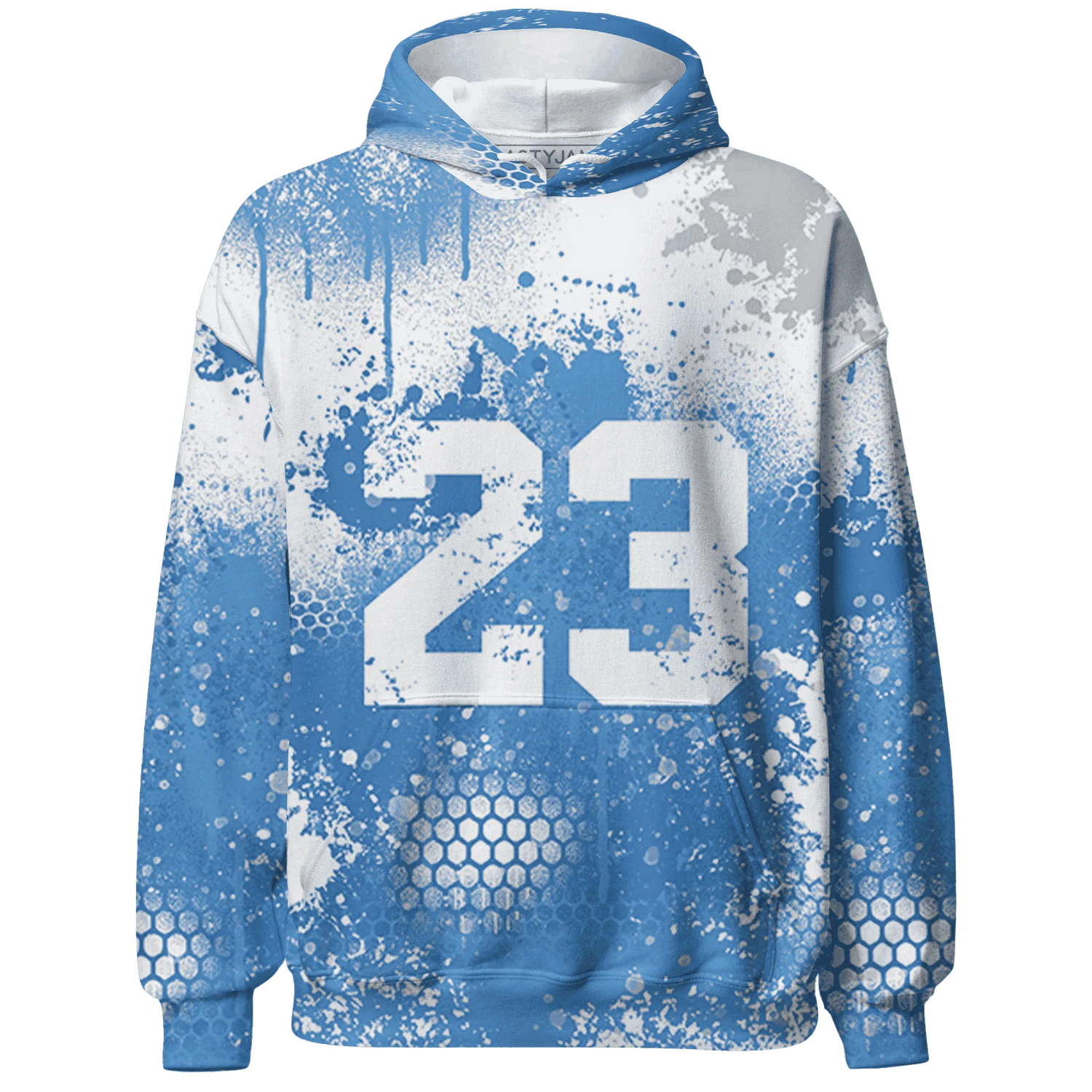 Carolina-Blue-Univercitii-17s-Hoodie-Match-23-Painted-Graffiti