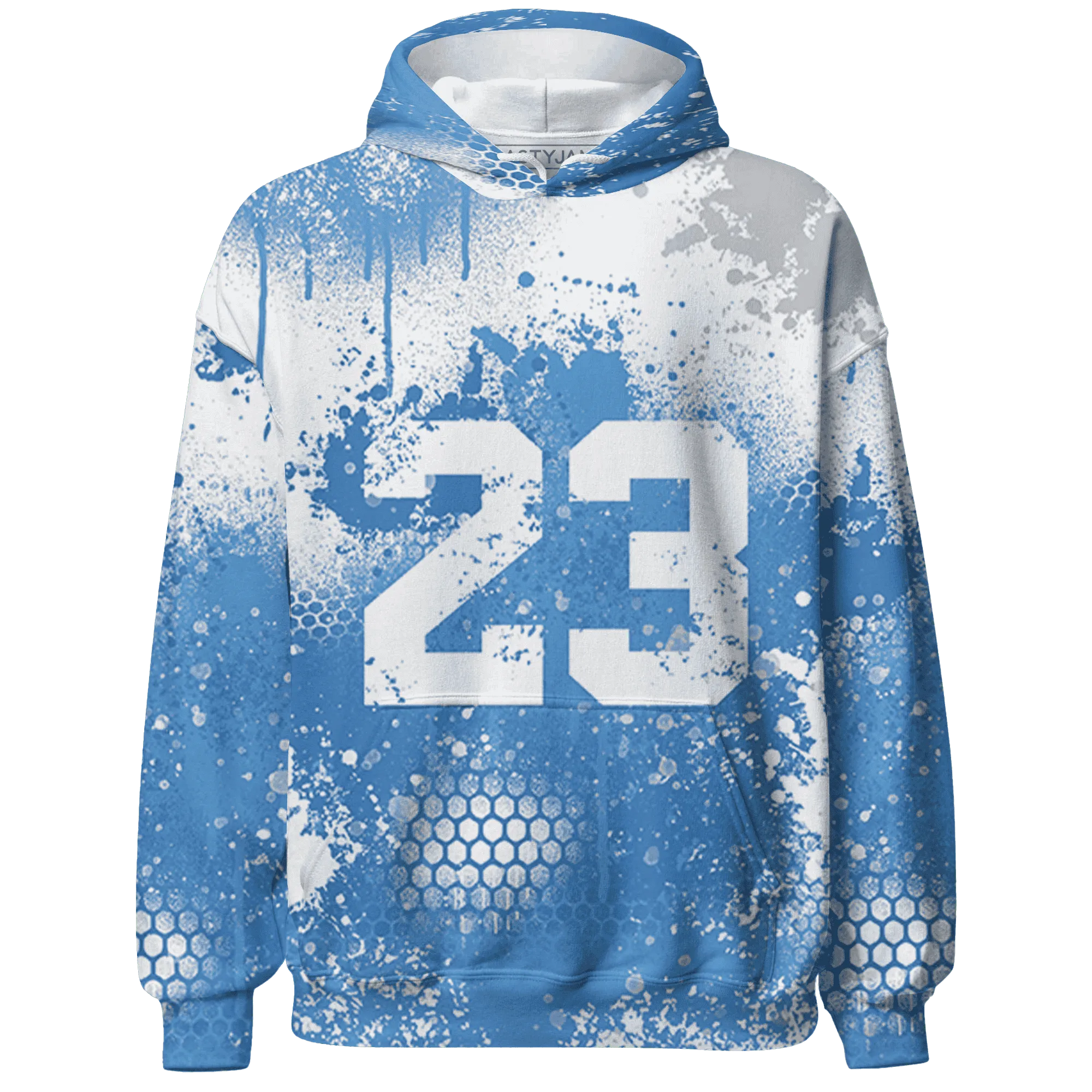 Carolina-Blue-Univercitii-17s-Hoodie-Match-23-Painted-Graffiti