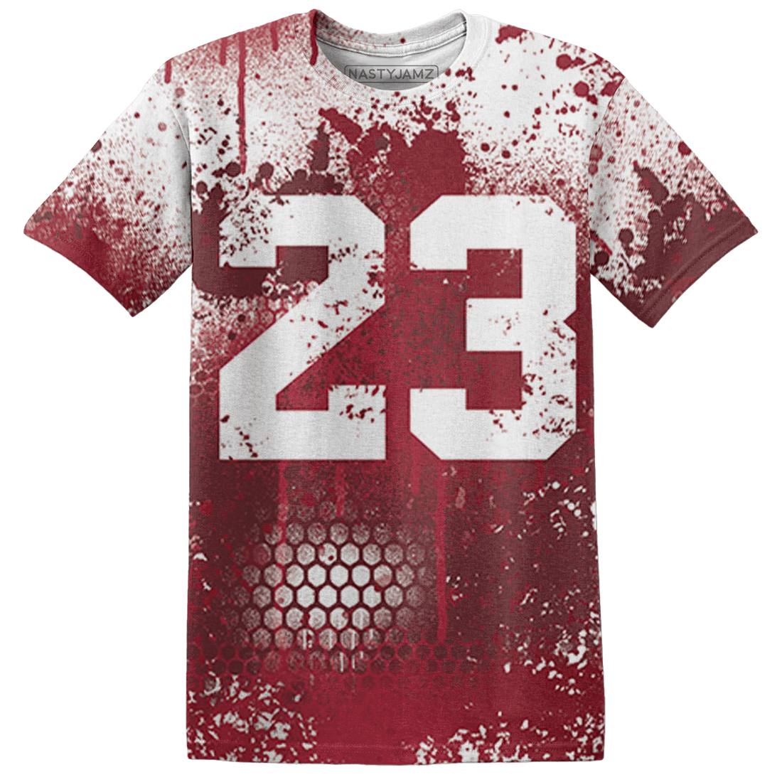 High 85 Metallic Burgundy 1s T Shirt Match 23 Painted Graffiti - NastyJamz