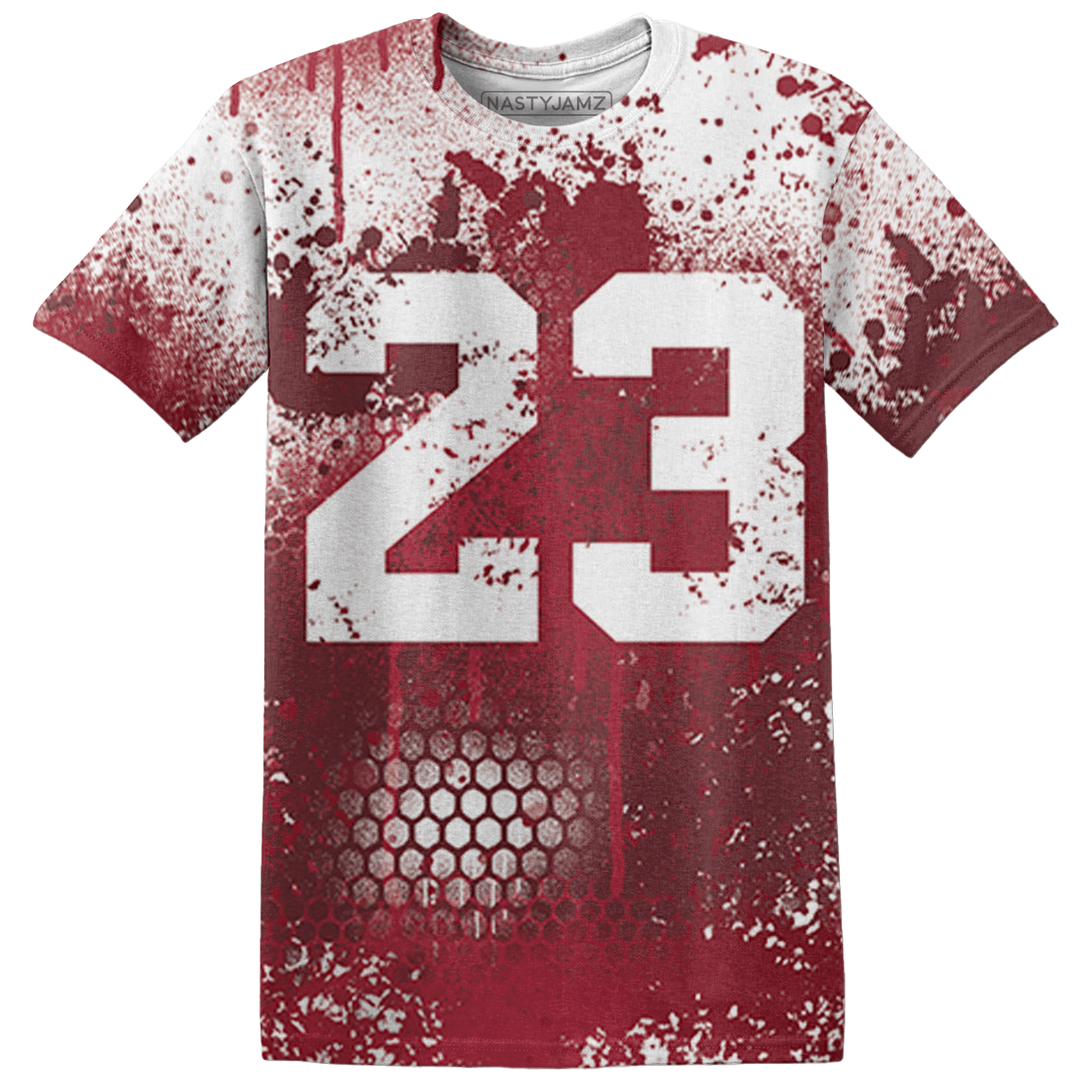High 85 Metallic Burgundy 1s T Shirt Match 23 Painted Graffiti - NastyJamz