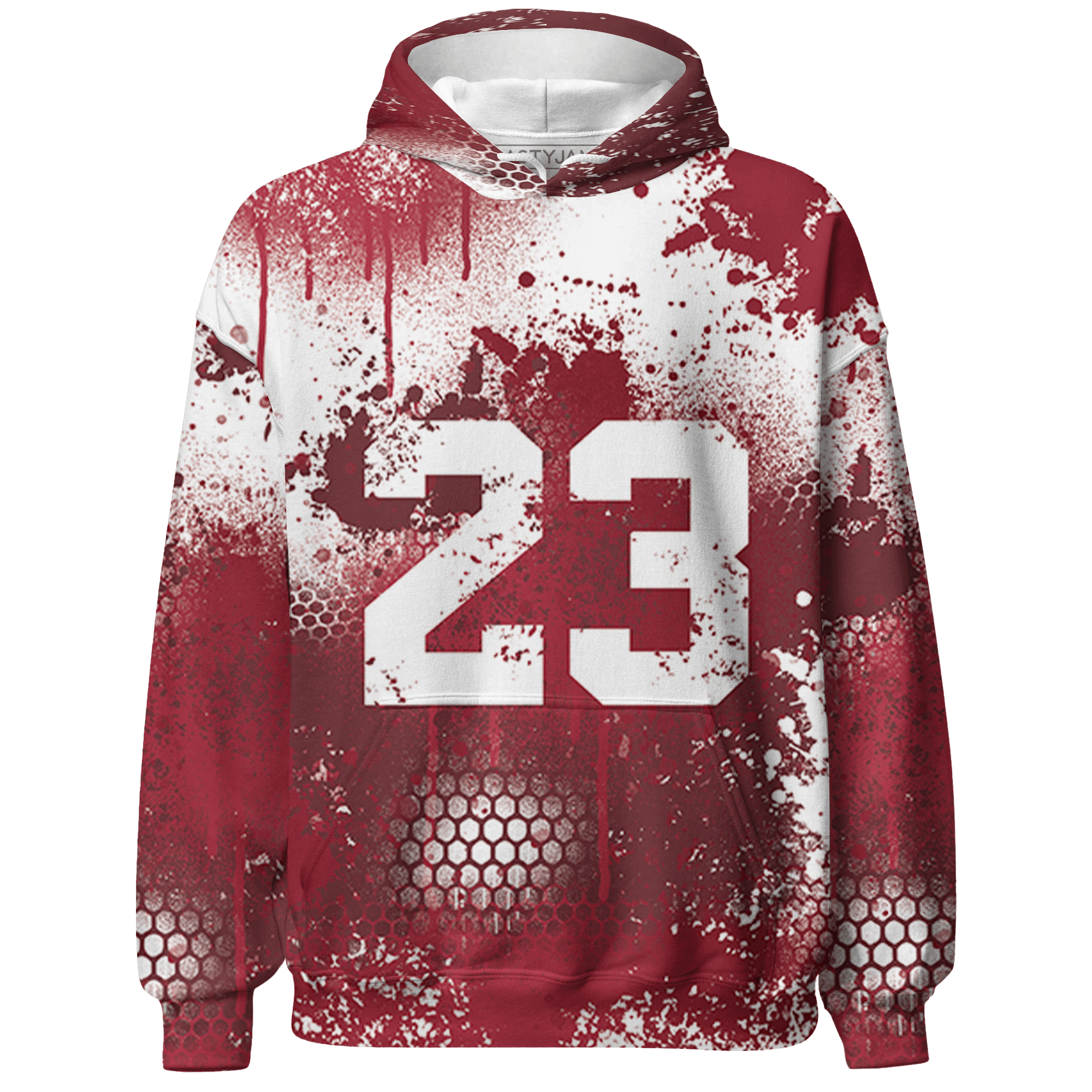 High 85 Metallic Burgundy 1s Hoodie Match 23 Painted Graffiti - NastyJamz