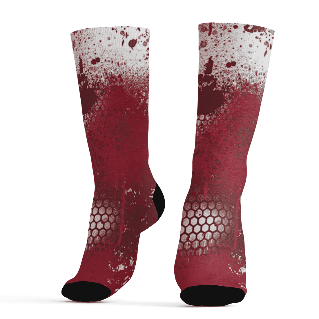 High 85 Metallic Burgundy 1s Socks Match 23 Painted Graffiti - NastyJamz