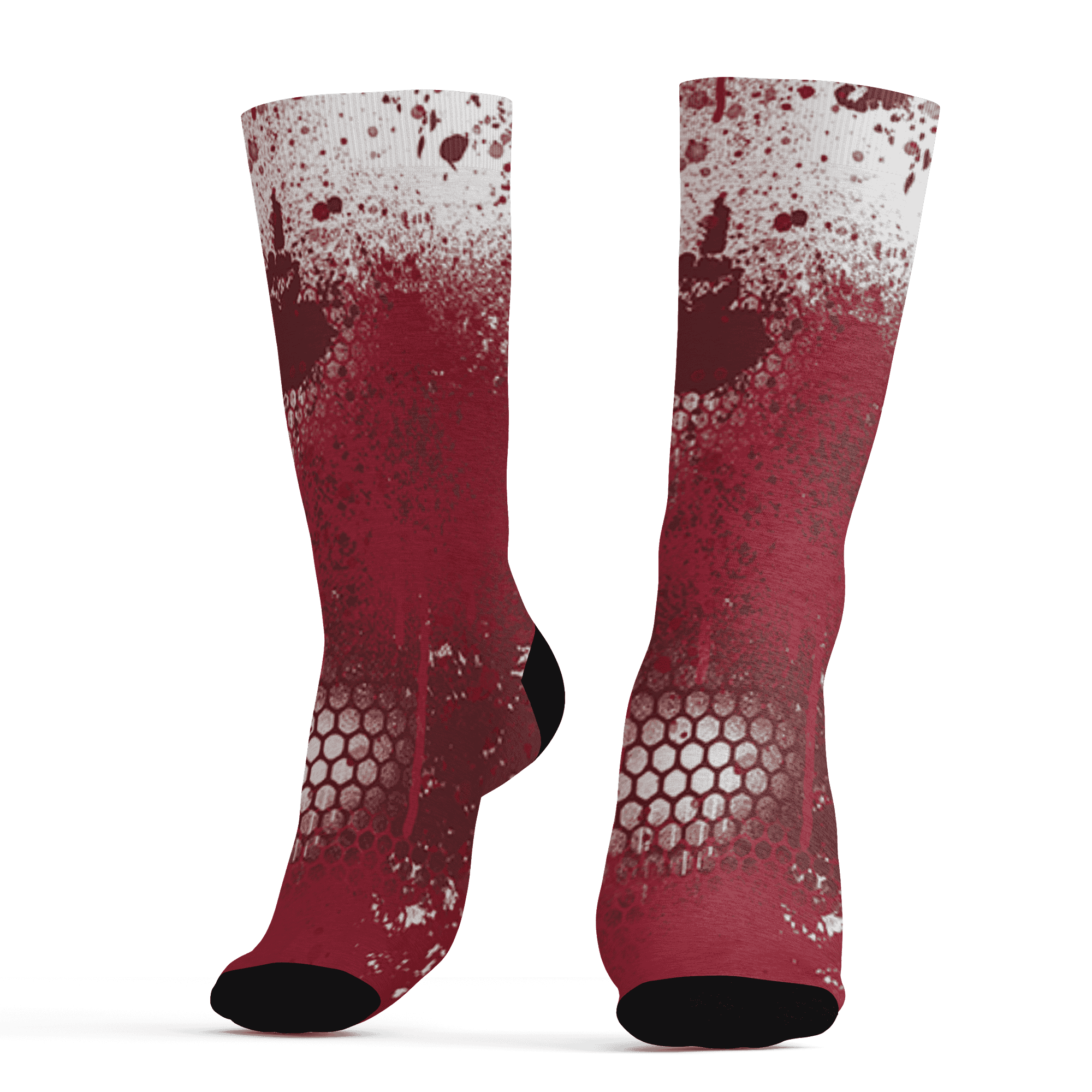 High 85 Metallic Burgundy 1s Socks Match 23 Painted Graffiti - NastyJamz