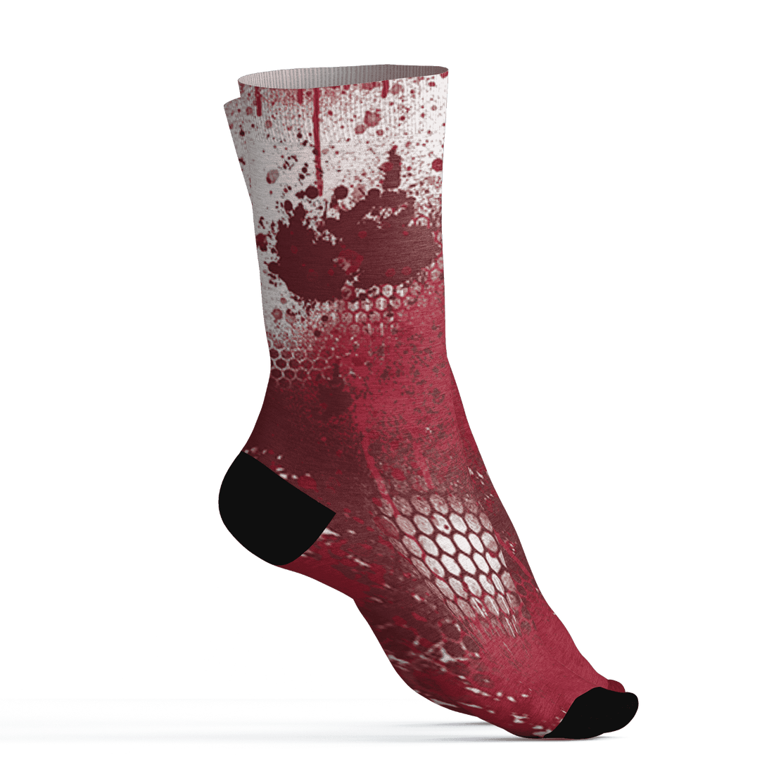 High 85 Metallic Burgundy 1s Socks Match 23 Painted Graffiti - NastyJamz