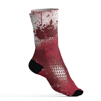 High 85 Metallic Burgundy 1s Socks Match 23 Painted Graffiti - NastyJamz