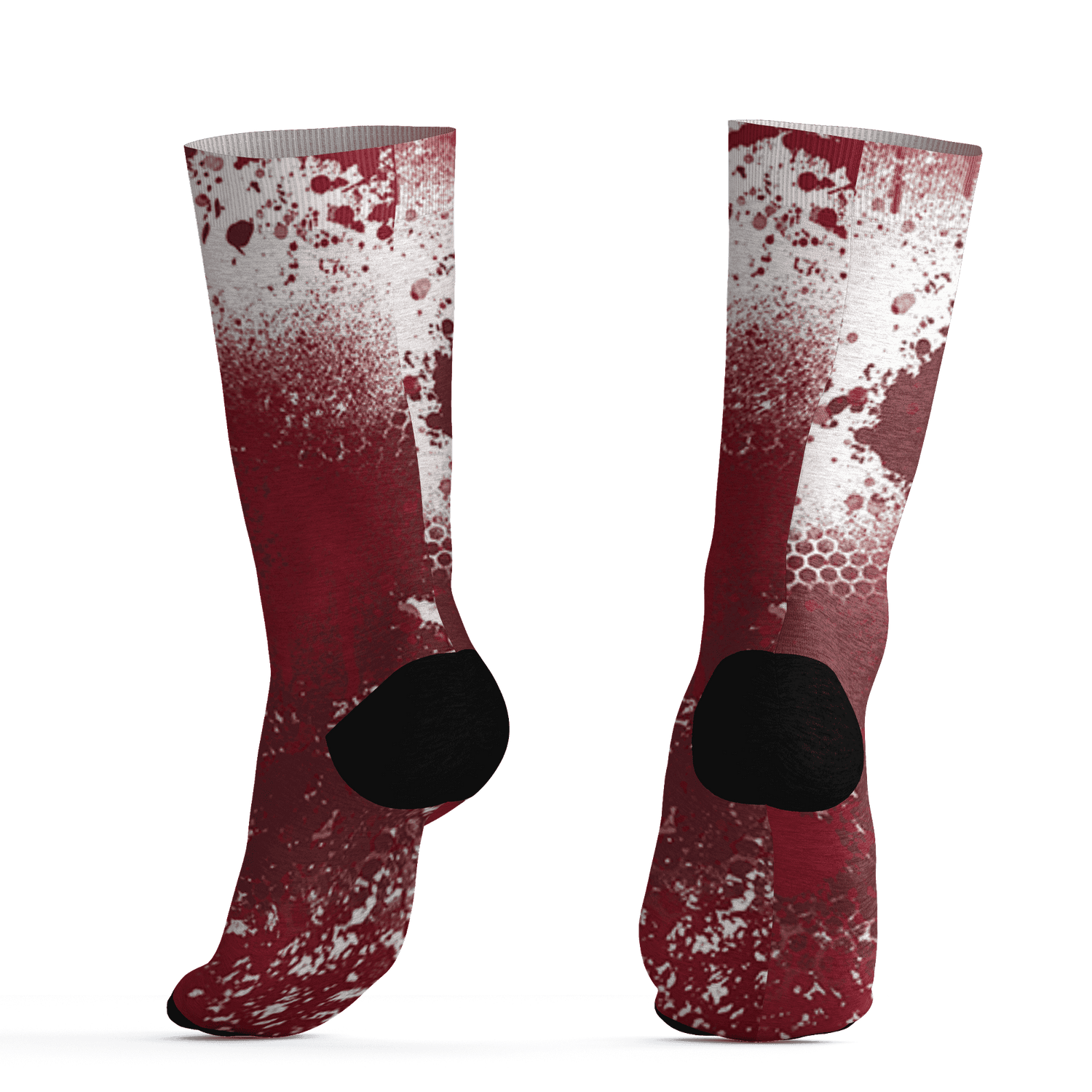 High 85 Metallic Burgundy 1s Socks Match 23 Painted Graffiti - NastyJamz