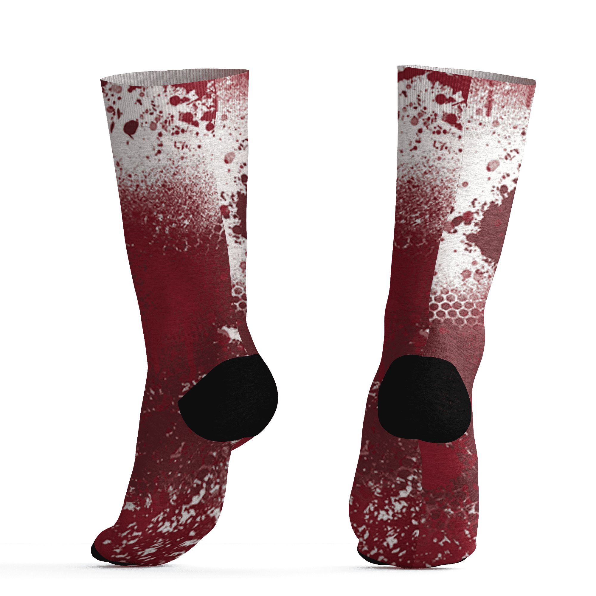 High 85 Metallic Burgundy 1s Socks Match 23 Painted Graffiti - NastyJamz