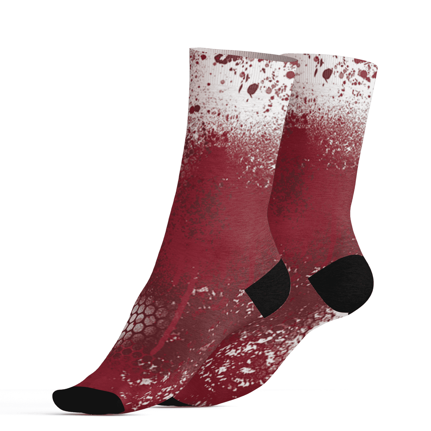 High 85 Metallic Burgundy 1s Socks Match 23 Painted Graffiti - NastyJamz