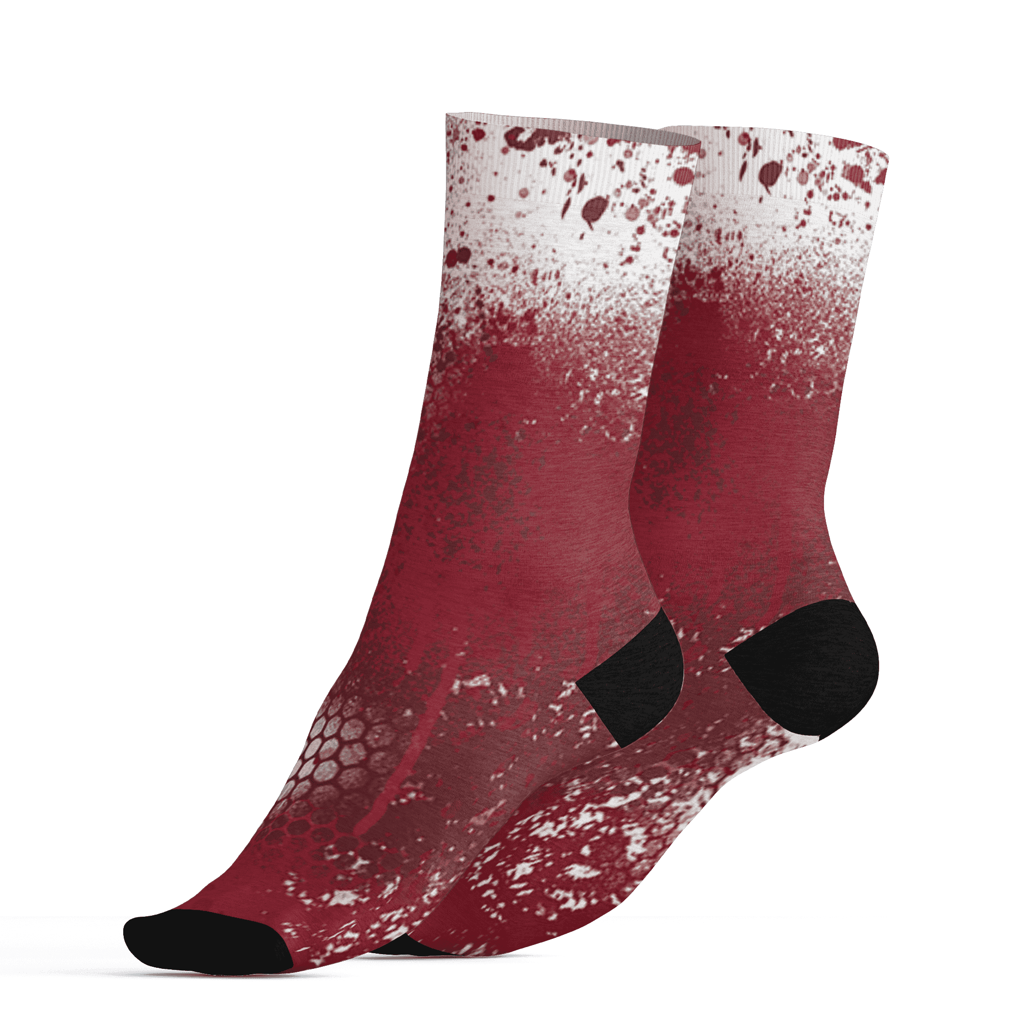 High 85 Metallic Burgundy 1s Socks Match 23 Painted Graffiti - NastyJamz