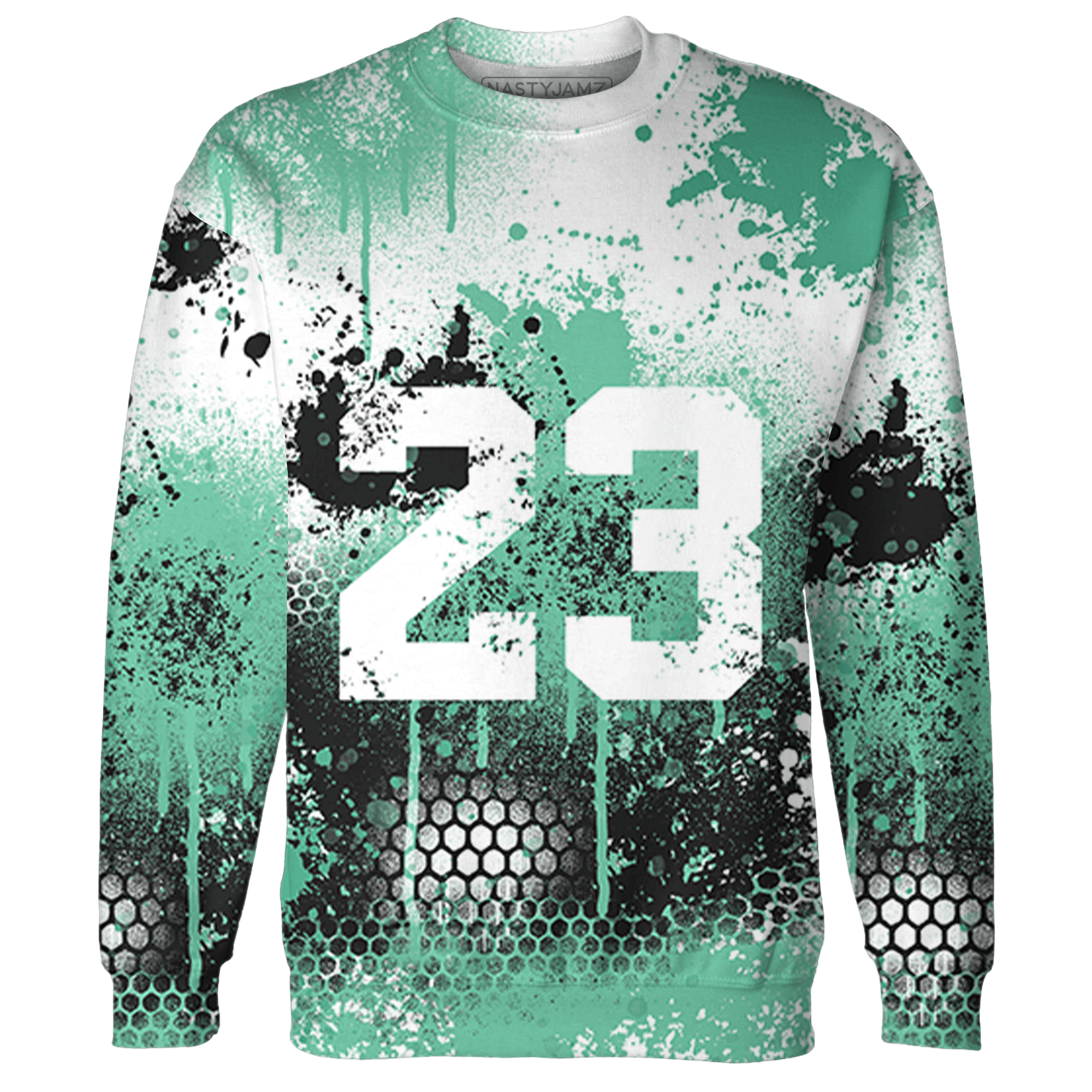 High OG Green Glow 1s Hoodie Match 23 Painted Graffiti - NastyJamz