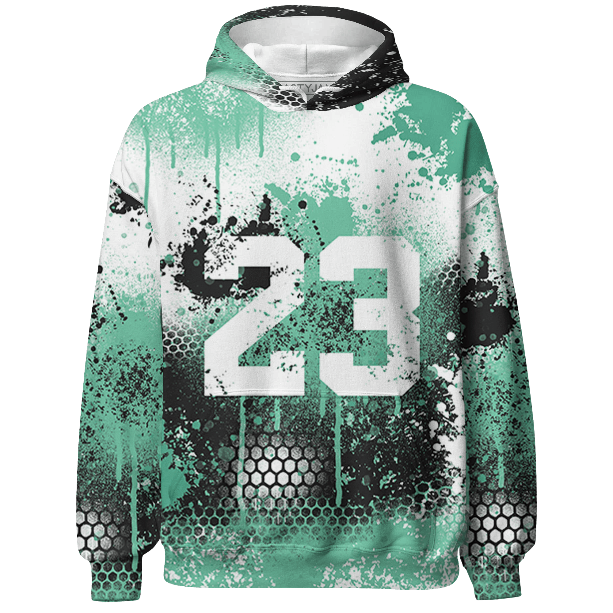 High OG Green Glow 1s Sweatshirt Match 23 Painted Graffiti - NastyJamz