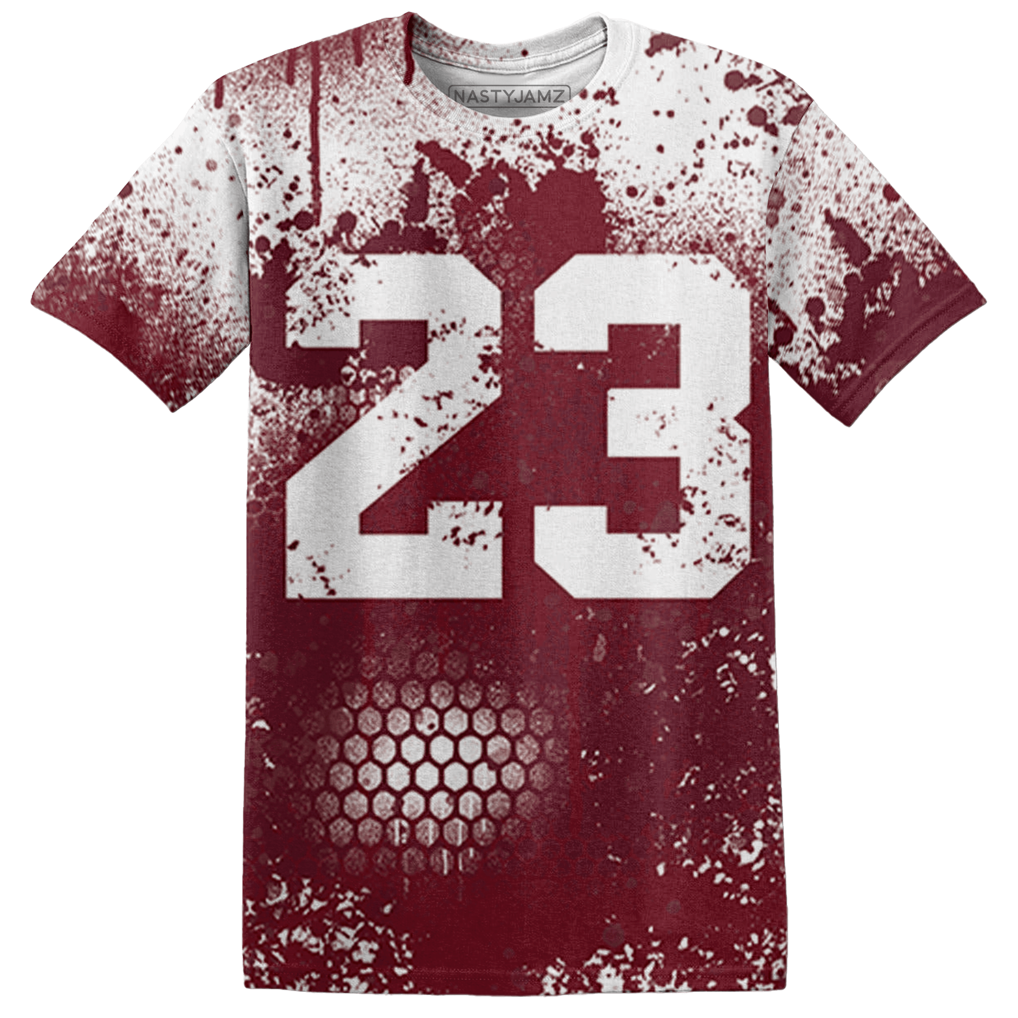 High White Team Red 1s T Shirt Match 23 Painted Graffiti - NastyJamz