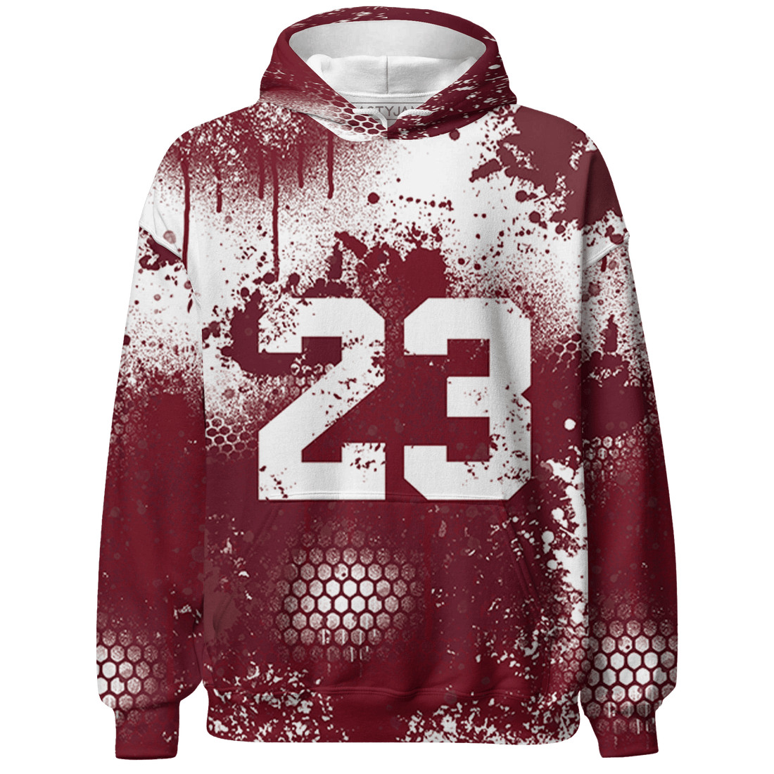 High White Team Red 1s Hoodie Match 23 Painted Graffiti - NastyJamz