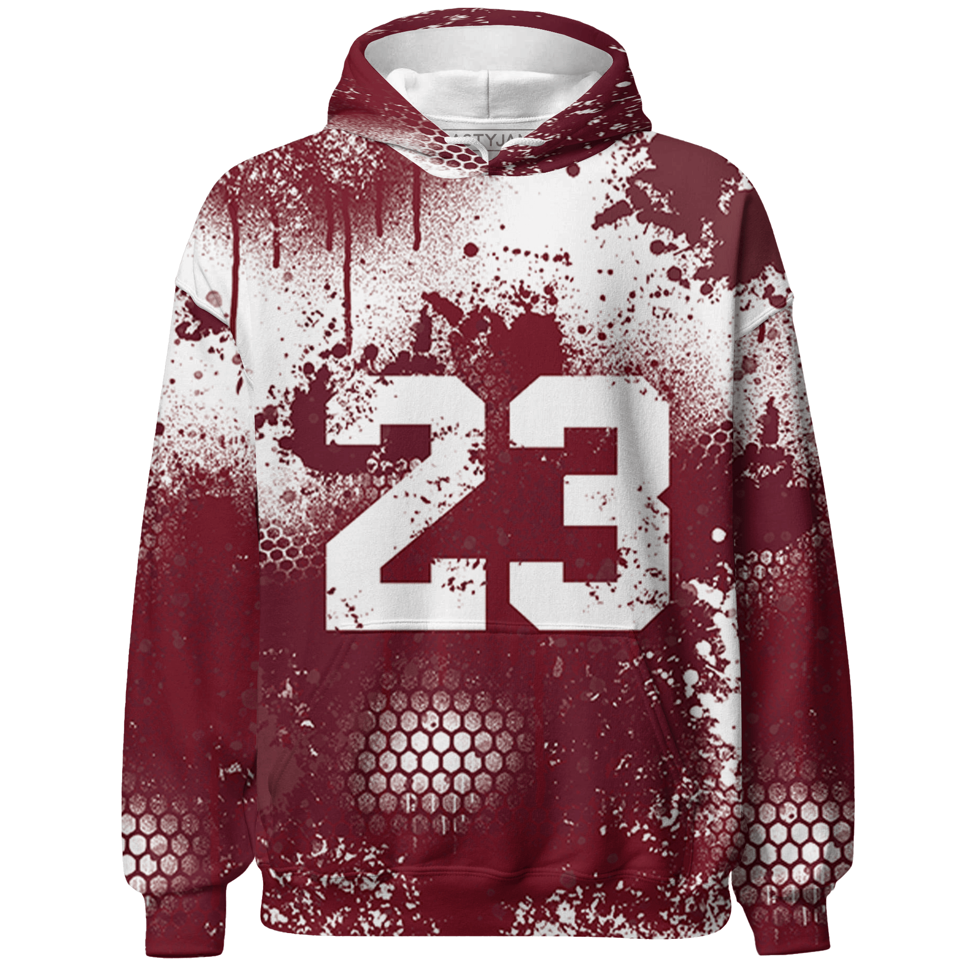 High White Team Red 1s Hoodie Match 23 Painted Graffiti - NastyJamz
