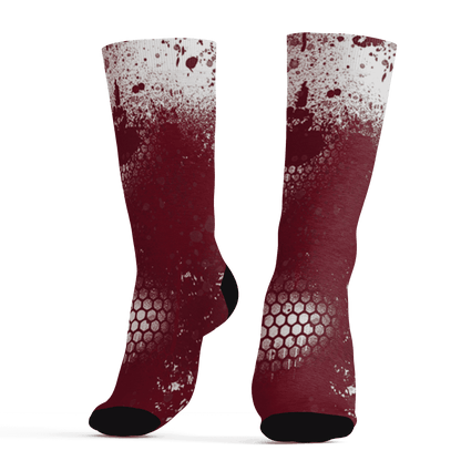 High White Team Red 1s Socks Match 23 Painted Graffiti - NastyJamz