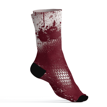 High White Team Red 1s Socks Match 23 Painted Graffiti - NastyJamz