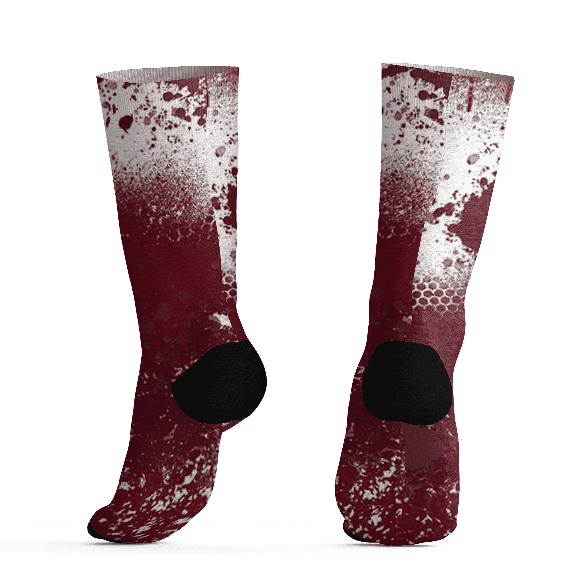 High White Team Red 1s Socks Match 23 Painted Graffiti - NastyJamz