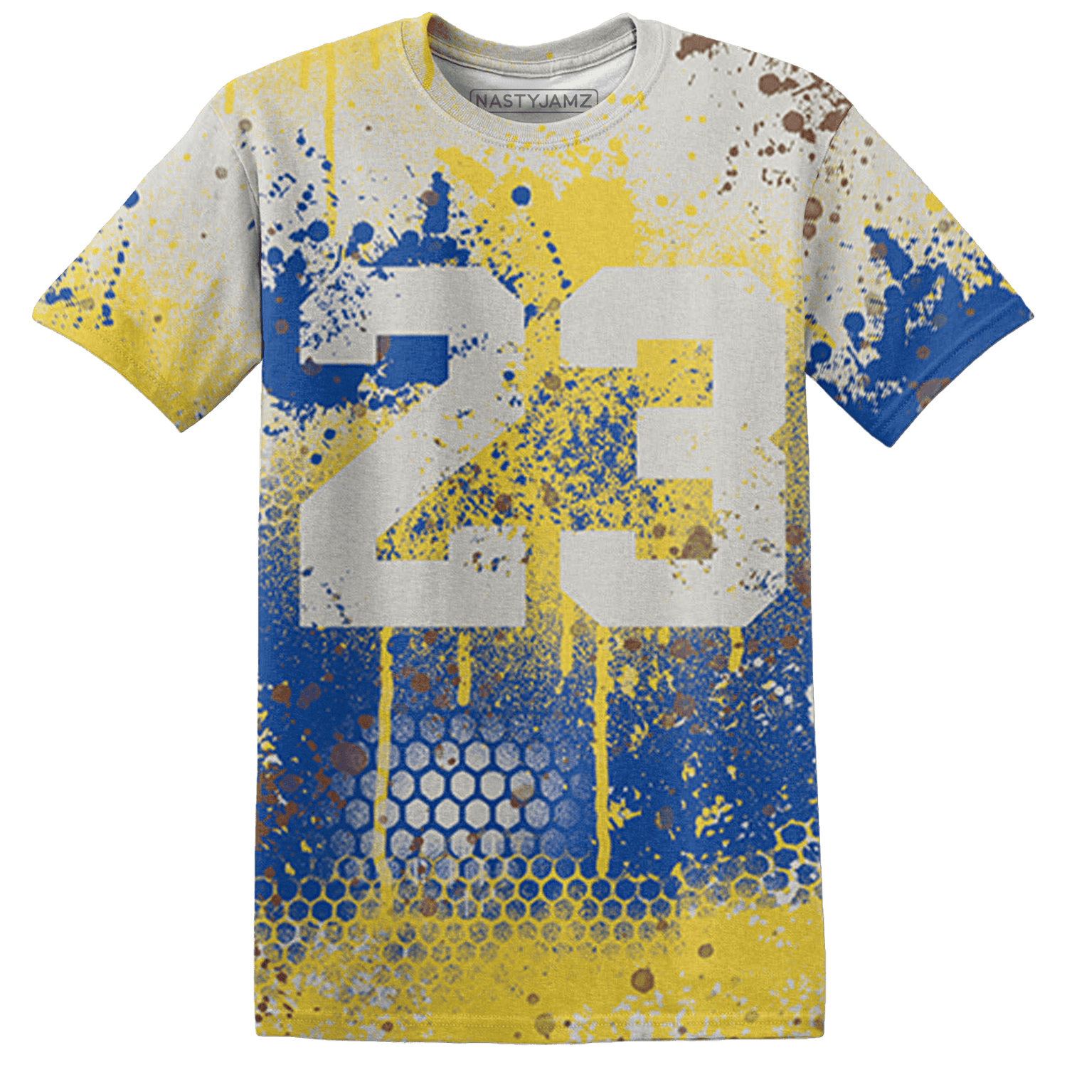 Low OG Canary TVSC 1s T Shirt Match 23 Painted Graffiti - NastyJamz