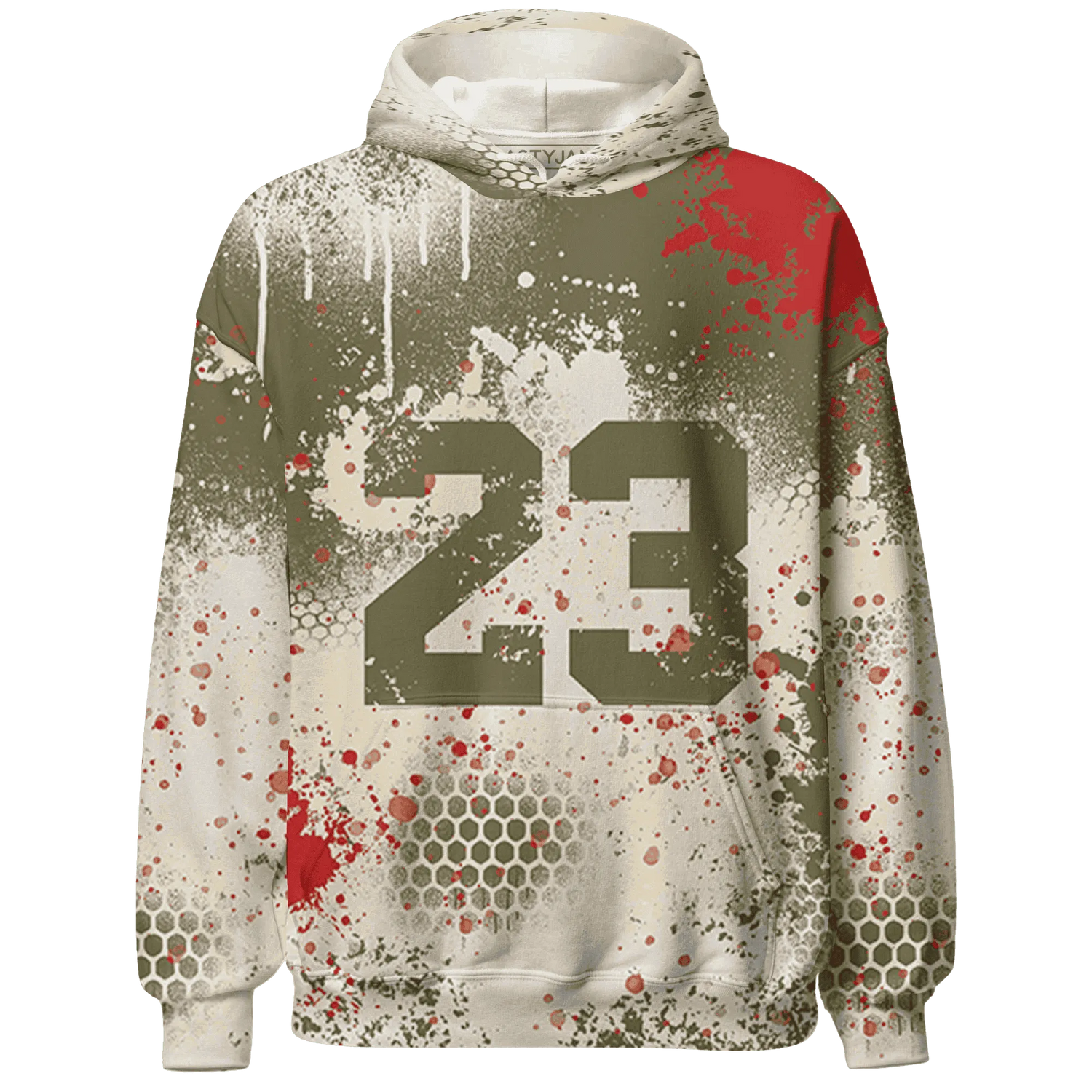 Medium-Olive-1s-Hoodie-Match-23-Painted-Graffiti