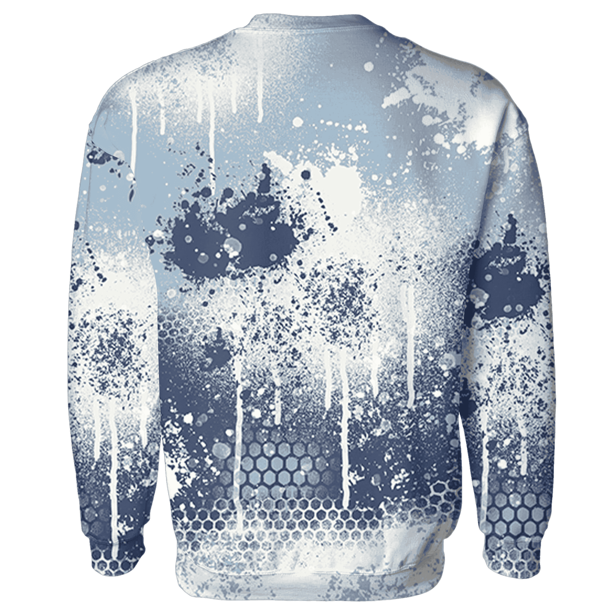 Mid Diffused Blue Grey 1s Sweatshirt Match 23 Painted Graffiti - NastyJamz